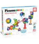 Set magnetic de construit, Circuit pentru bile, Picasso, 60 piese, Pentru copii, Multicolor
