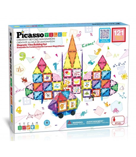 Set magnetic de construit, Picasso, 121 piese, Pentru copii, Multicolor