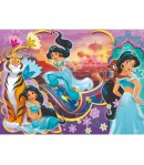 Puzzle de podea 2 in 1, Disney Princess, 4 x 48 piese, Pentru copii, Multicolor