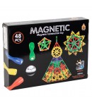 Joc de constructie, Magnetic, 48 Piese, Pentru copii, Multicolor