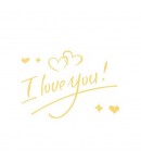 Autocolant I love You, Tematica Iubire, 21x29 cm, Auriu