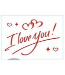 Autocolant I love You, Tematica Iubire, 21x29 cm, Rosu