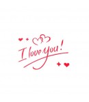 Autocolant I love You, Tematica Iubire, 21x29 cm, Rosu