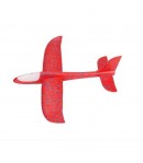 Avion planor cu pilot, polistiren, cu lumini in cabina pilotului, 47 cm, Rosu, Avaleea