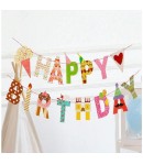 Banner Happy Birthday 100x200 cm, Rola de Ata Inclusa, Tematica Candy, Multicolor