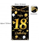 Banner pentru Petrecere, Model Happy Birthday, Tematica Majorat, Aniversare 18 Ani, 185x90