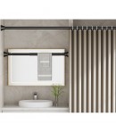 Bara Telescopica Multifunctionala, din Otel Inoxidabil, Retractabila 107 - 195 cm, Fara Perforare Perete, Negru