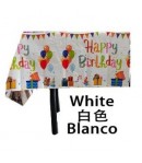 Fata de masa din folie, cu Happy birthday, alba+137*274cm