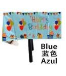 Fata de masa din folie, cu Happy birthday, albastra+137*274cm