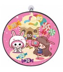 Joc Darts Flippy pentru Copii, Placa Pliabila 36.5 cm, 8 Mingi Velcro/Scai Simple, 2 Mingi Luminoase, Model Acadele, Roz