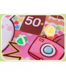 Joc Darts Flippy pentru Copii, Placa Pliabila 36.5 cm, 8 Mingi Velcro/Scai Simple, 2 Mingi Luminoase, Model Acadele, Roz