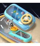 Joc Simulator de Condus, 3-6 Ani, Volan Interactiv, Efecte Sonore, din ABS, USB Inclus, Albastru