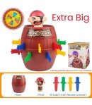 Jucarie interactiva Pirat Saltaret,  Joc de Grup/Familie, 16 sabii + 1 Pirat, 15.5 x 15.5 x 23 cm Rosu/Maro