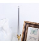 Lumanare Decorativa, pentru Masa, 25 cm, din Parafina, fara Fum, Ardere 7.5h, Argintiu