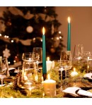 Lumanare Decorativa, pentru Masa, 25 cm, din Parafina, fara Fum, Ardere 7.5h, Verde