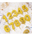 Lumanare pentru Tort Cifra 3, 4.8 cm, Aniversare, Aurie