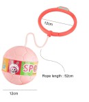 Minge pentru Sarit,  Tip Coarda Hula Hoop, Cerc 12 cm, Coarda 52 cm, Minge 12 x 11 cm, Functie Iluminat, 4-6 Ani, Plastic, Roz