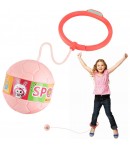 Minge pentru Sarit,  Tip Coarda Hula Hoop, Cerc 12 cm, Coarda 52 cm, Minge 12 x 11 cm, Functie Iluminat, 4-6 Ani, Plastic, Roz