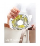 Mini ventilator pentru birou cu usb, rotire 360 grade, 3 viteze, 13.5 x 12,8 cm, Alb