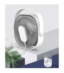 Mini ventilator pentru birou cu usb, rotire 360 grade, 3 viteze, 1500 mA, 13.5 x 12,8, Alb