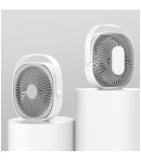 Mini ventilator pentru birou cu usb, rotire 360 grade, 3 viteze, 1500 mA, 13.5 x 12,8, Alb
