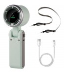 Mini Ventilator Portabil, 5 Trepte de Viteza, Afisaj Digital, Incarcare USB, 5V, 2A, 5.95 x 5.2 x 17.2 cm, Verde