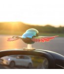 Ornament Decorativ Auto, Model Pasare Zburatoare pentru Moto/Auto, din plastic Rezistent, 14.5 x 8 x 5 cm, Verde/Multicolor
