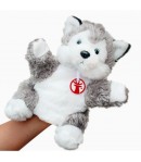 Papusa de Mana pentru Teatru de Papusi, din Plus, 25 x 10 x 8 cm, Model Husky, Gri