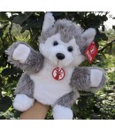 Papusa de Mana pentru Teatru de Papusi, din Plus, 25 x 10 x 8 cm, Model Husky, Gri