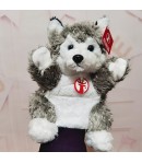 Papusa de Mana pentru Teatru de Papusi, din Plus, 25 x 10 x 8 cm, Model Husky, Gri