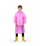 Pelerina de Ploaie, pentru Copii 100-145 cm, din EVA, Impermeabila, Inchidere cu Capse, Roz