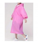 Pelerina de Ploaie, pentru Copii 100-145 cm, din EVA, Impermeabila, Inchidere cu Capse, Roz