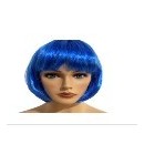 Peruca Cosplay pentru Femei, Stil Colorat, Tunsoare Bob cu Breton, Ideala pentru Carnaval, Halloween si Petreceri, Albastra