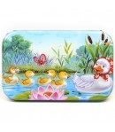 Puzzle 60 de Piese din Lemn in Cutie Metalica, Model Ratuste, Educativ, Dezvoltare Abilitati Cognitive, pentru Prescolari, 22.5x