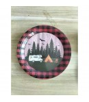 Set 10 Farfurii Unica Folosinta, 23 cm, Model Camping, Multicolor