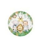 Set 10 Farfurii Unica Folosinta, Imprimeu Jungle, din Carton, 22 cm, Verde