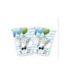 Set 10 Pahare, Imprimeu Elefant, din Carton, 7.5 x 8.5 cm, Albastru