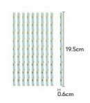 Set 10 Paie, din Hartie, 19.5 cm, Model cu Buline Aurii, Albastru