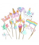 Set 12 Accesorii pentru Petrecere, Props pentru Photo Corner, Tema Aniversare Copii, Multi