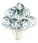 Set 15 baloane pentru petrecere, alb/verde, 30 cm