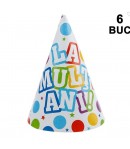 Set 6 Coifuri, Petrecere Copii, din Carton, 20 x 13.5 cm, Model 4 La Multi Ani, Multicolor