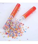 Tun de Confetti, 30 cm. Model Bilute, Confetti din Polistiren, Ambalaj de Plastic, Multico