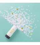 Tun de Confetti, Best Wishes 11 x 4 cm, Model Buline din Hartie si Folie, Alb