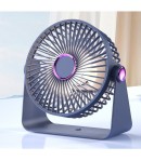 Ventilator 2in1, de Masa/de Perete, Incarcare USB, 3.7 V, 4.5 W, 1200 mAh, 17.5 x 17 x 7.6 cm, Albastru Fumuriu