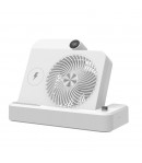 Ventilator 2in1, Functie Incarcare Telefon Wireless, 100 Trepte de Viteza, 2400 mAh, 5V, 2A, 25 x 16.5 x 24 cm, Alb