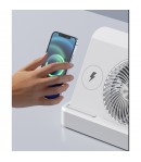 Ventilator 2in1, Functie Incarcare Telefon Wireless, 100 Trepte de Viteza, 2400 mAh, 5V, 2A, 25 x 16.5 x 24 cm, Bej