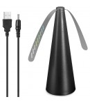 Ventilator Exterior, Repelent pentru Muste/Tantari, Cablu USB, Slot Baterii, 9 x 9 x 20 cm, Negru