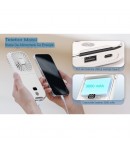 Ventilator Portabil 3 in 1, de Mana, de Gat, de Birou, 16.7 x 8 x 1.9 cm, Incarcare USB, Pliabil, Afisaj Digital, Suport Telefon