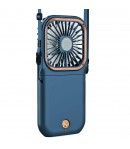 Ventilator Portabil 3 in 1, de Mana, de Gat, de Birou, 16.7 x 8 x 1.9 cm, Incarcare USB, Pliabil, Afisaj Digital, Suport Telefon
