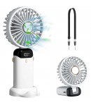 Ventilator Ultra Portabil cu Aromaterapie, 3 in 1, de Mana, de Birou, de Gat, Incarcare USB, Autonomie 12h, Pliabil, cu Ecran LC